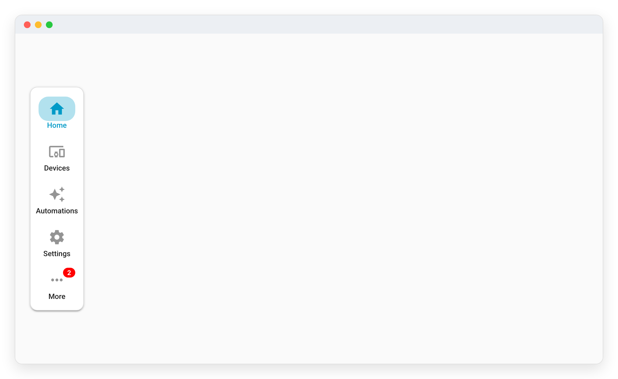 Desktop navbar on the left with labels