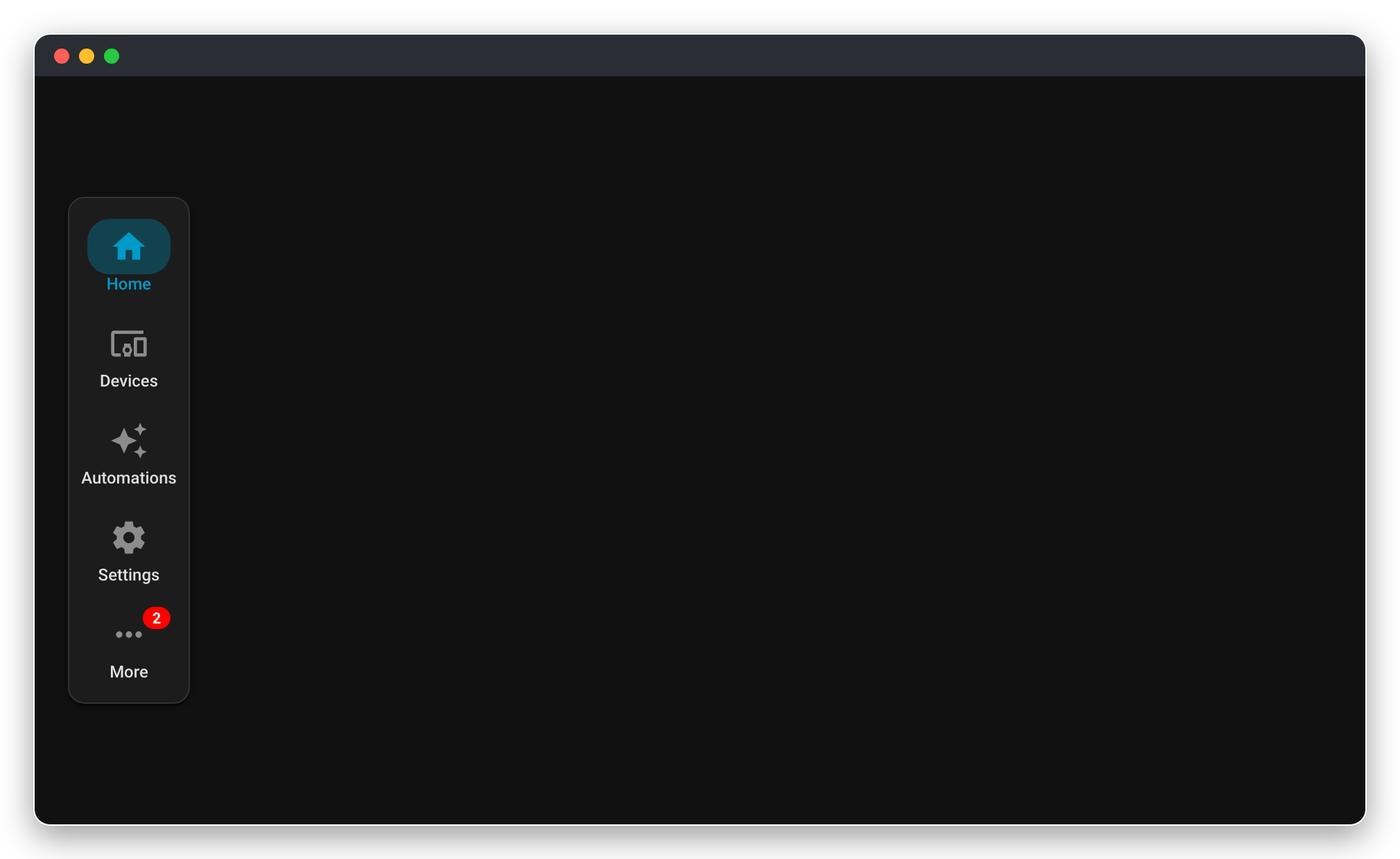Desktop navbar on the left with labels