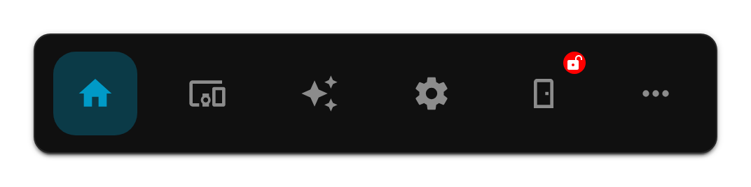 Navbar with an icon badge on the front door route