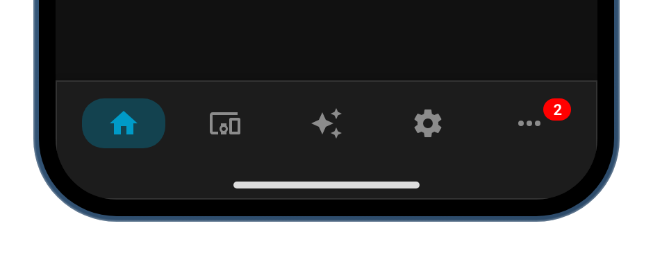 Docked navbar on a phone