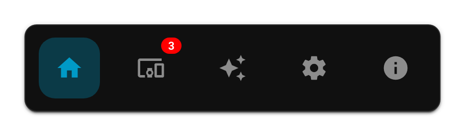 Badge with number of lights on