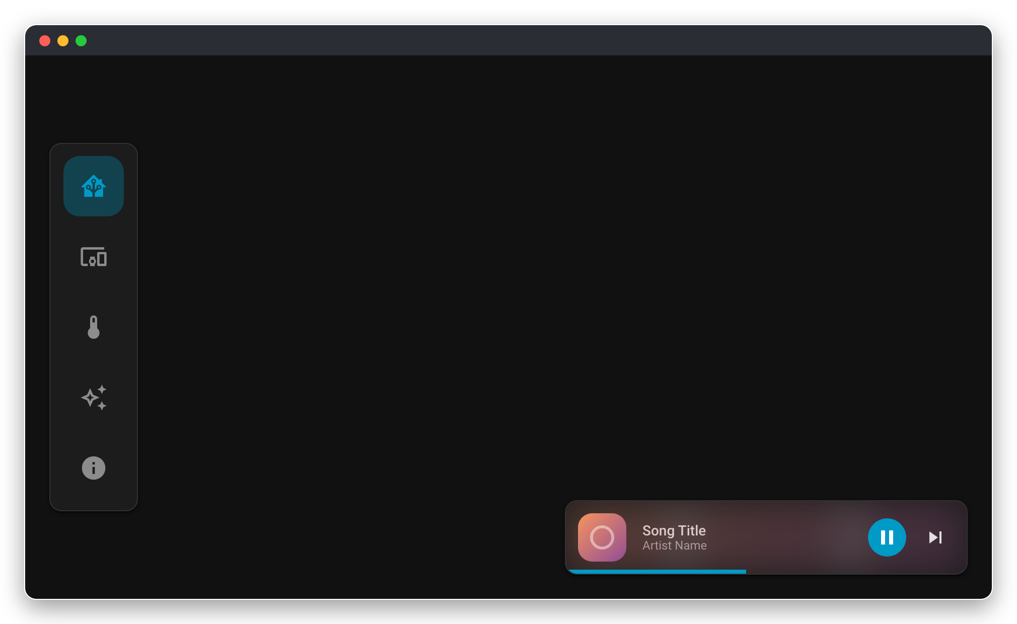 Media player displayed only on desktop