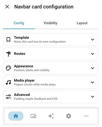Sections of the visual editor