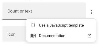 Field menu with the Use a JavaScript template option